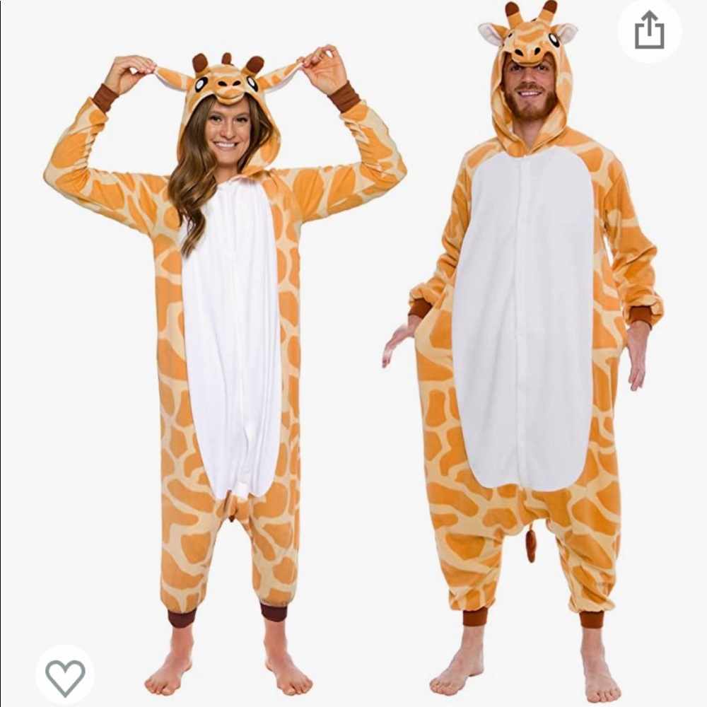 Adult Unisex Giraffe Onesie Costume or Pajamas